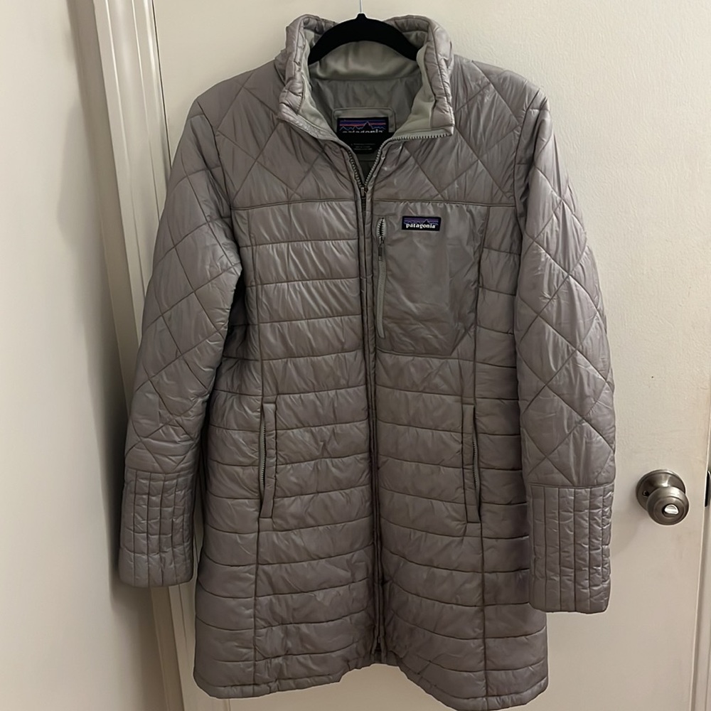 Women’s Patagonia Radalie Insulated Parka Grey Long Puffer Jacket